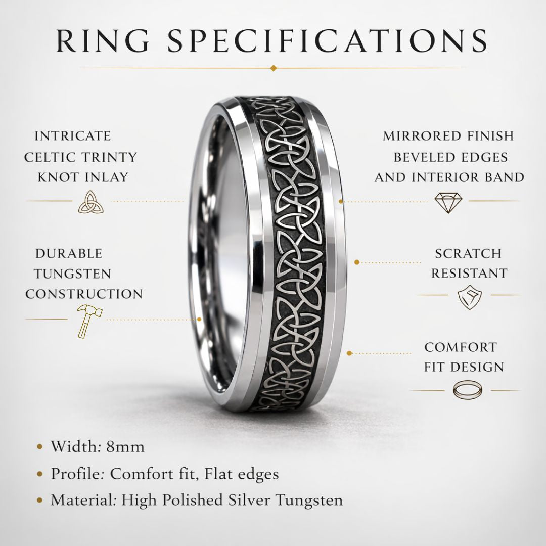 Tungsten Celtic Trinity Knot Ring - Tungsten Titans