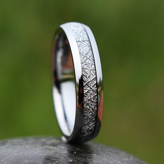 Tungsten 6mm Ring with Meteorite - Tungsten Titans