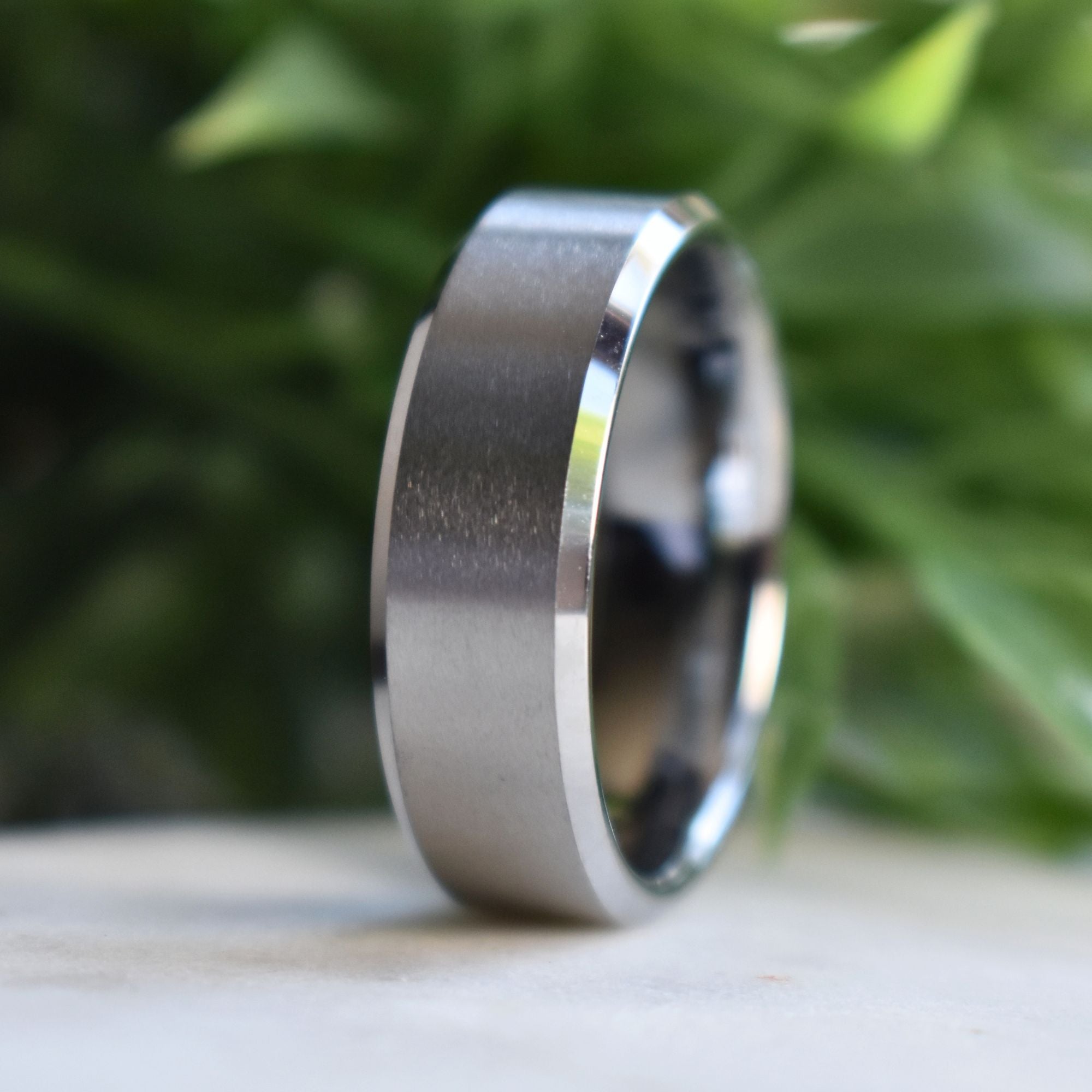 Tungsten 8mm Ring Brushed Silver