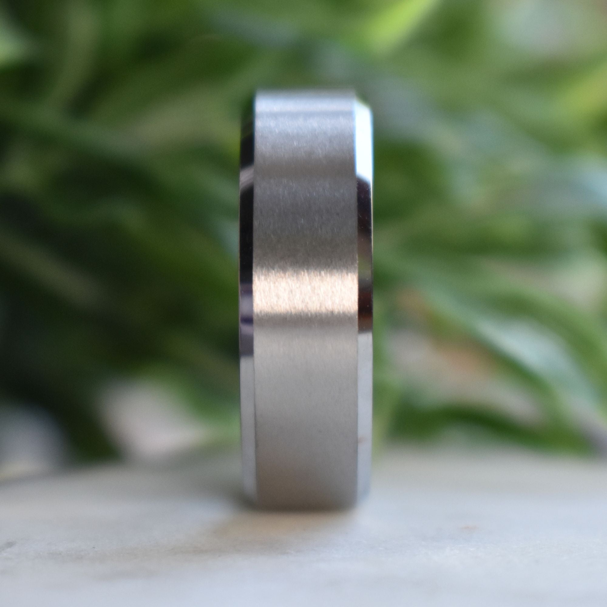 Tungsten 8mm Ring Brushed Silver