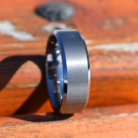 Tungsten 8mm Ring Brushed Silver - Tungsten Titans