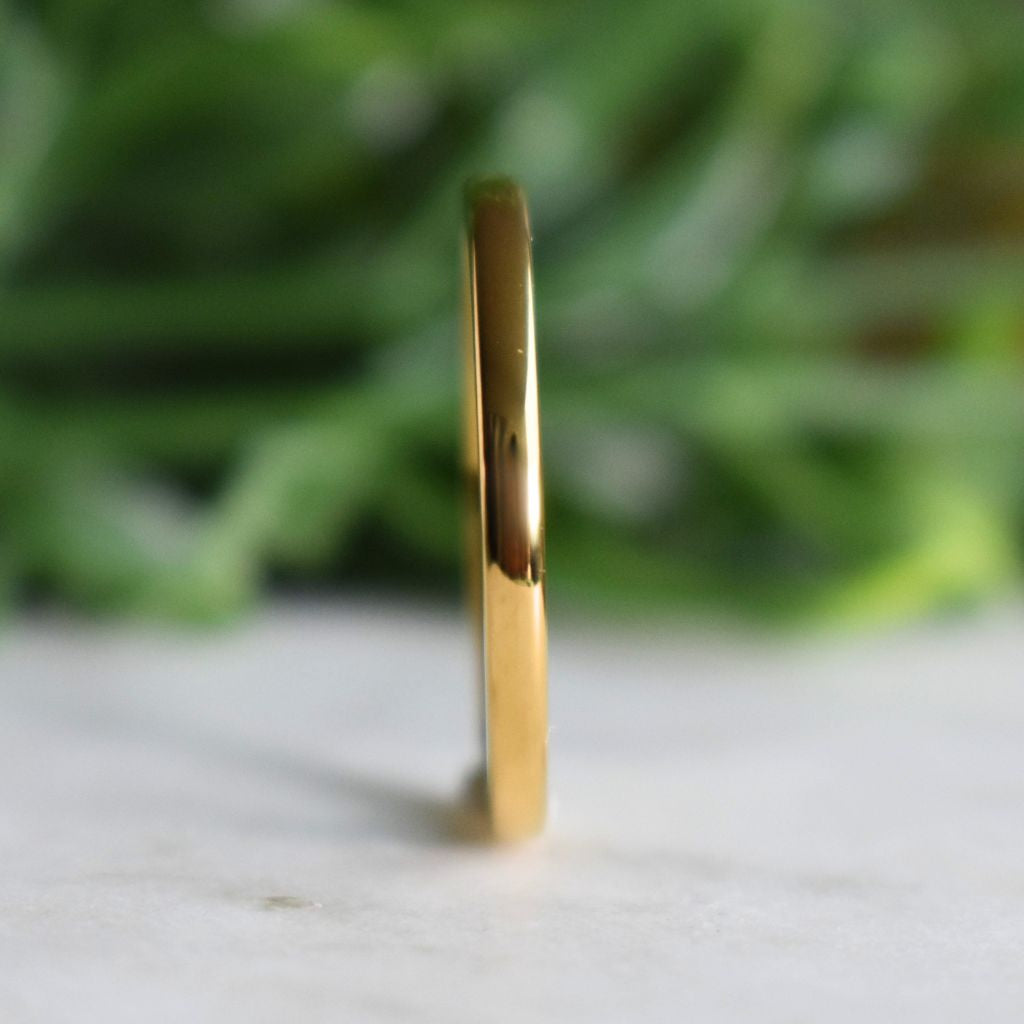 Tungsten 2mm Gold Ring - Tungsten Titans