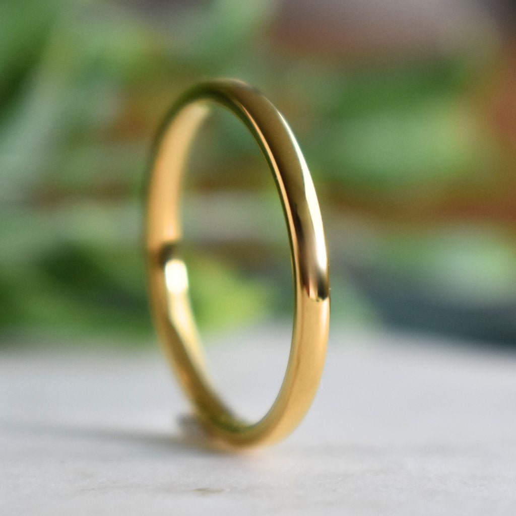 Tungsten 2mm Gold Ring - Tungsten Titans