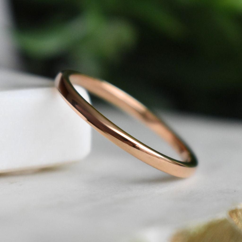 Tungsten 2mm Rose Gold Ring - Tungsten Titans