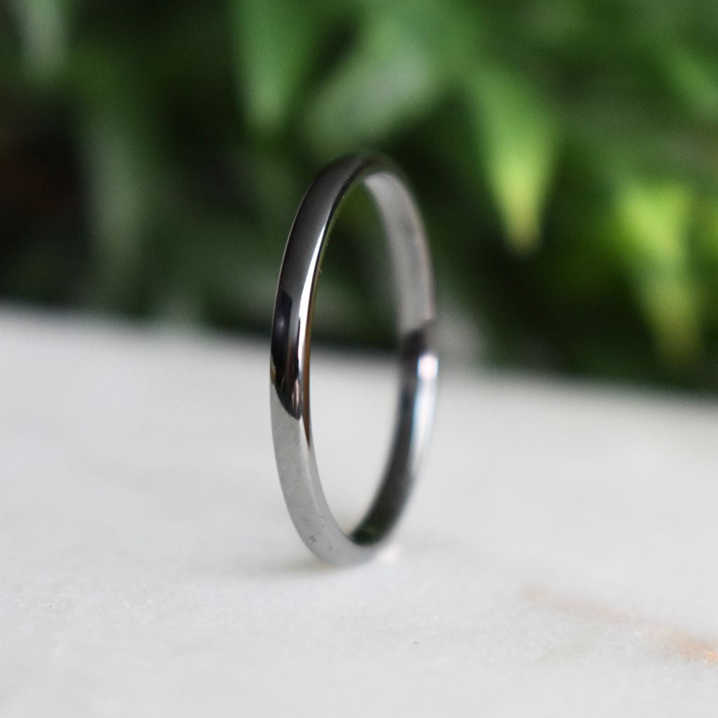 Tungsten 2mm Silver Ring - Tungsten Titans
