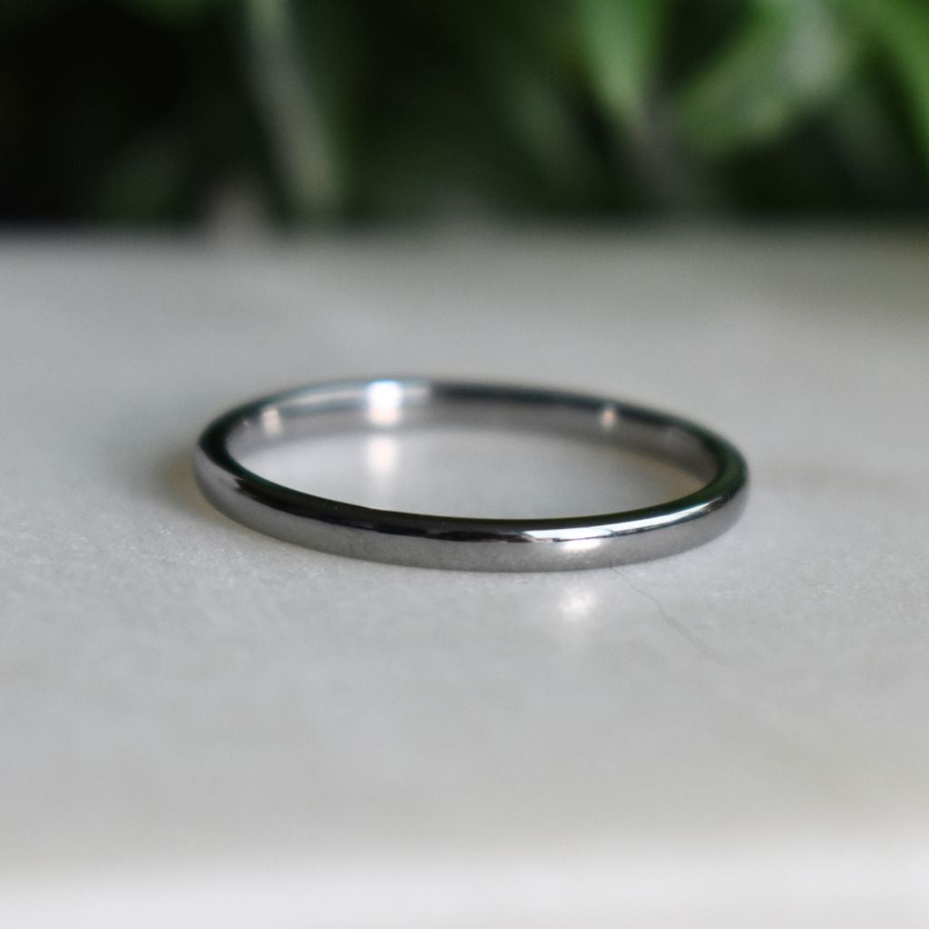 Tungsten 2mm Silver Ring - Tungsten Titans