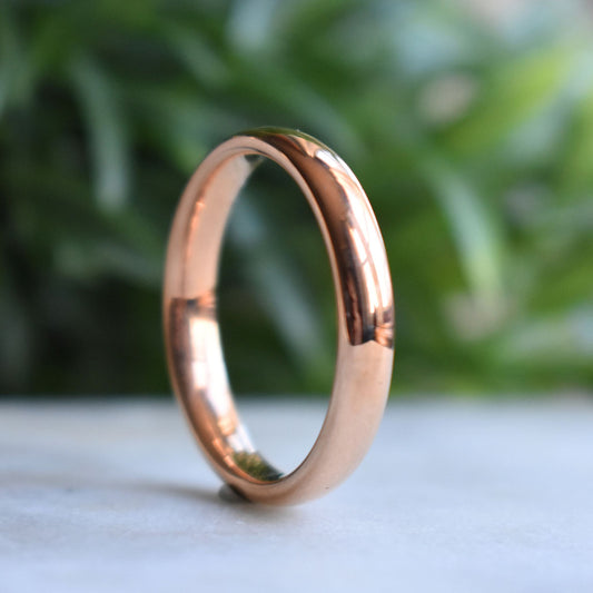 Tungsten Ring 4mm Classic Rose Gold Comfort fit band - Tungsten Titans