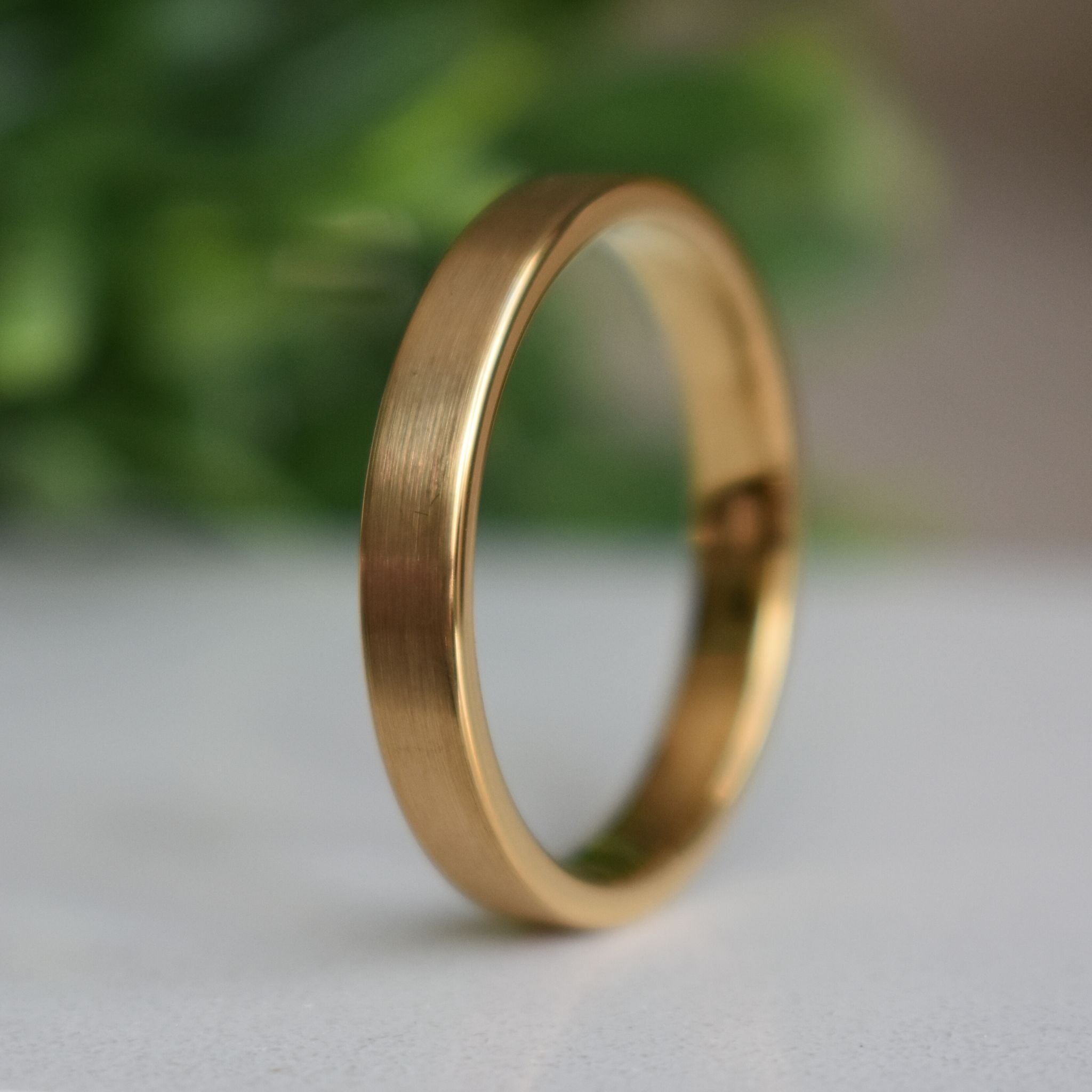 Tungsten Ring 4mm Brushed Gold Comfort fit band - Tungsten Titans