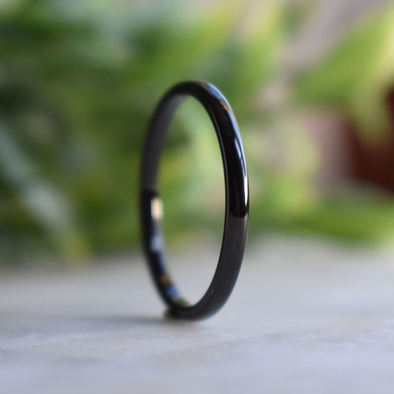 Thin Black Tungsten Band Thin Black Mens Wedding Band Extra Thin