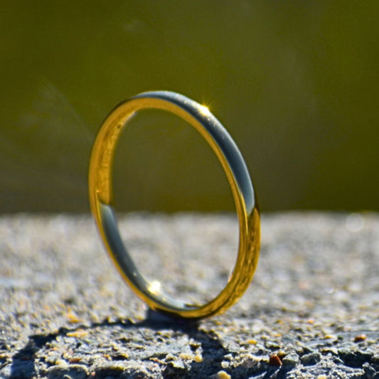 Tungsten 2mm Gold Ring - Tungsten Titans