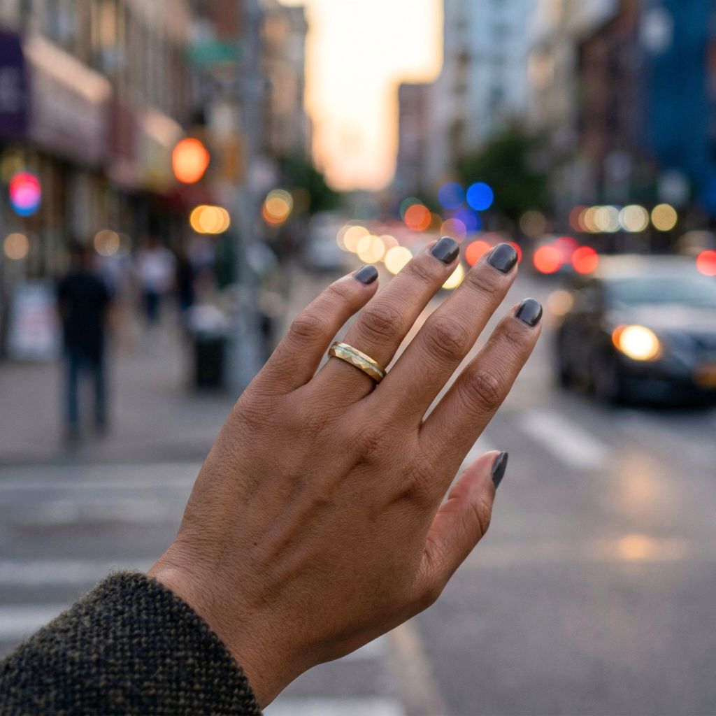 Tungsten 4mm Hammered Yellow Gold Ring with Crushed Opal Centre - Tungsten Titans