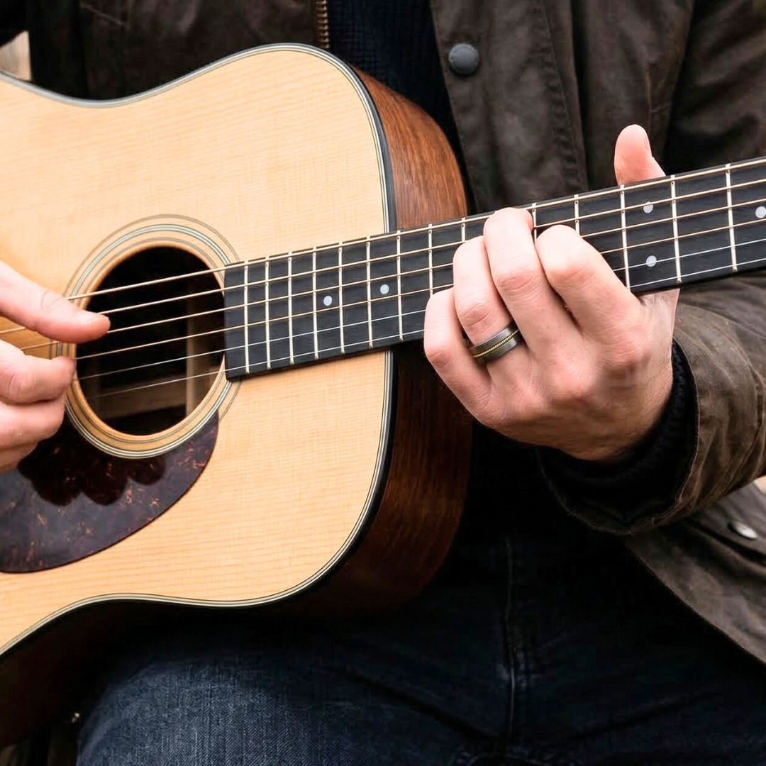 Guitar String 8mm Tungsten Ring - Tungsten Titans