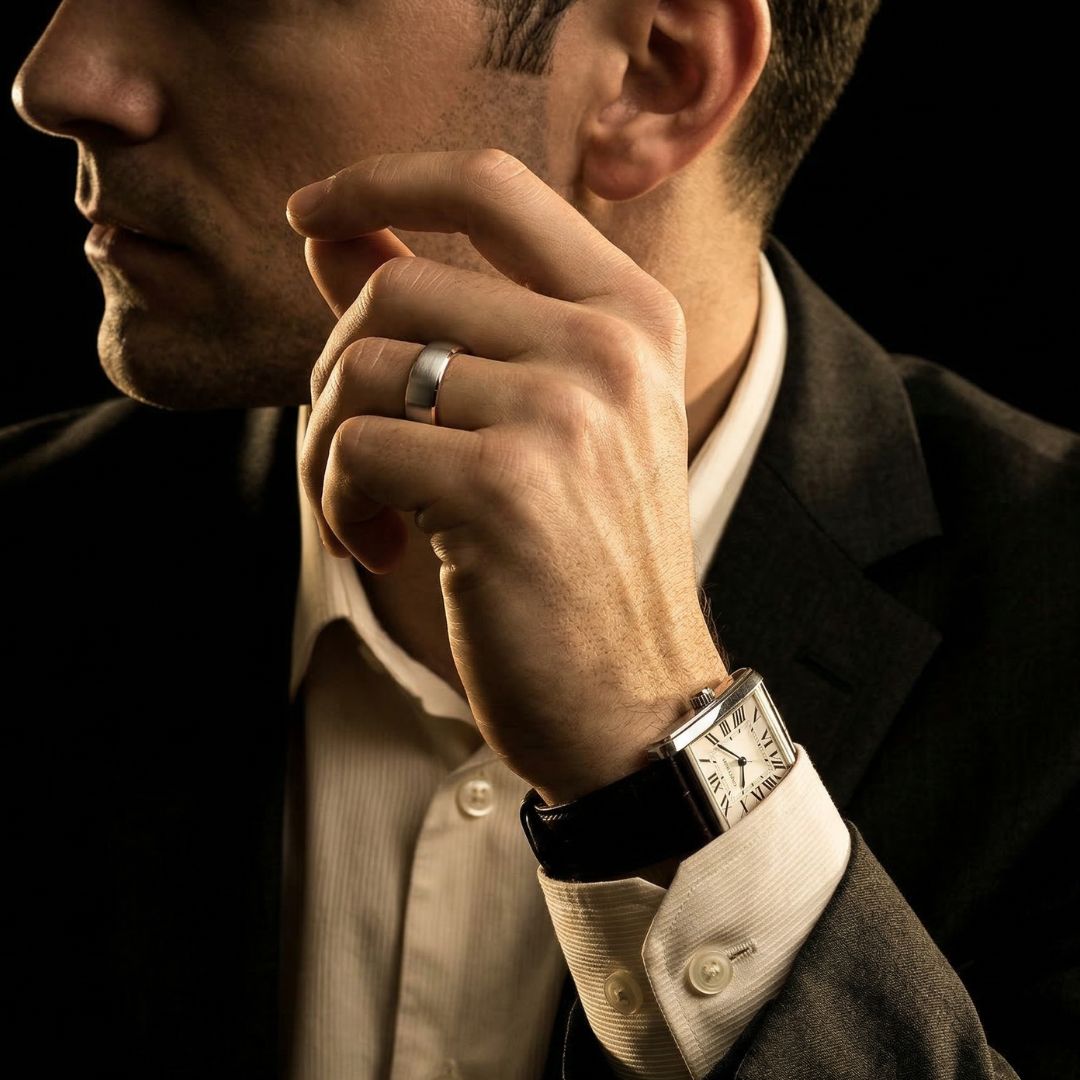 Tungsten Ring 8mm Brushed Silver with Rose Gold Comfort fit band