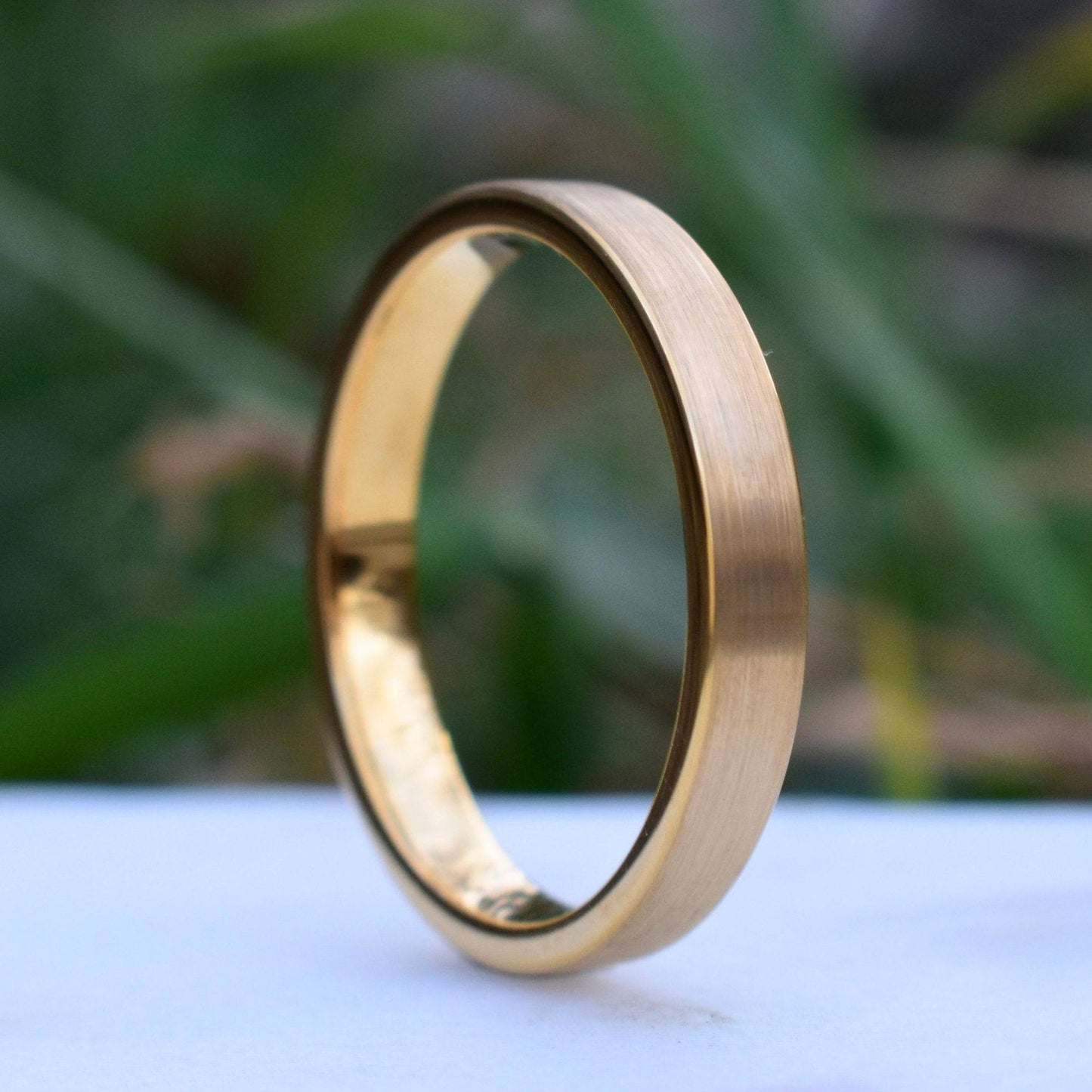 Tungsten Ring 4mm Brushed Gold Comfort fit band