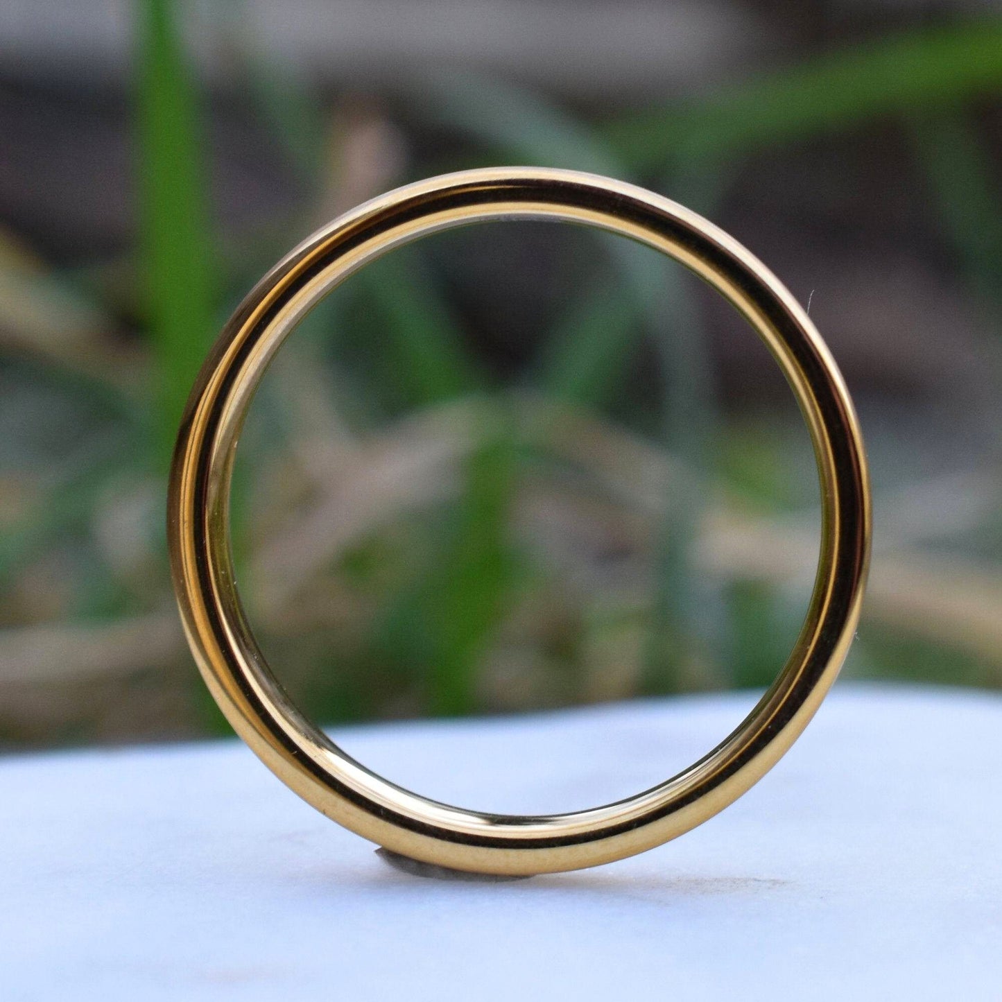 Tungsten Ring 4mm Brushed Gold Comfort fit band