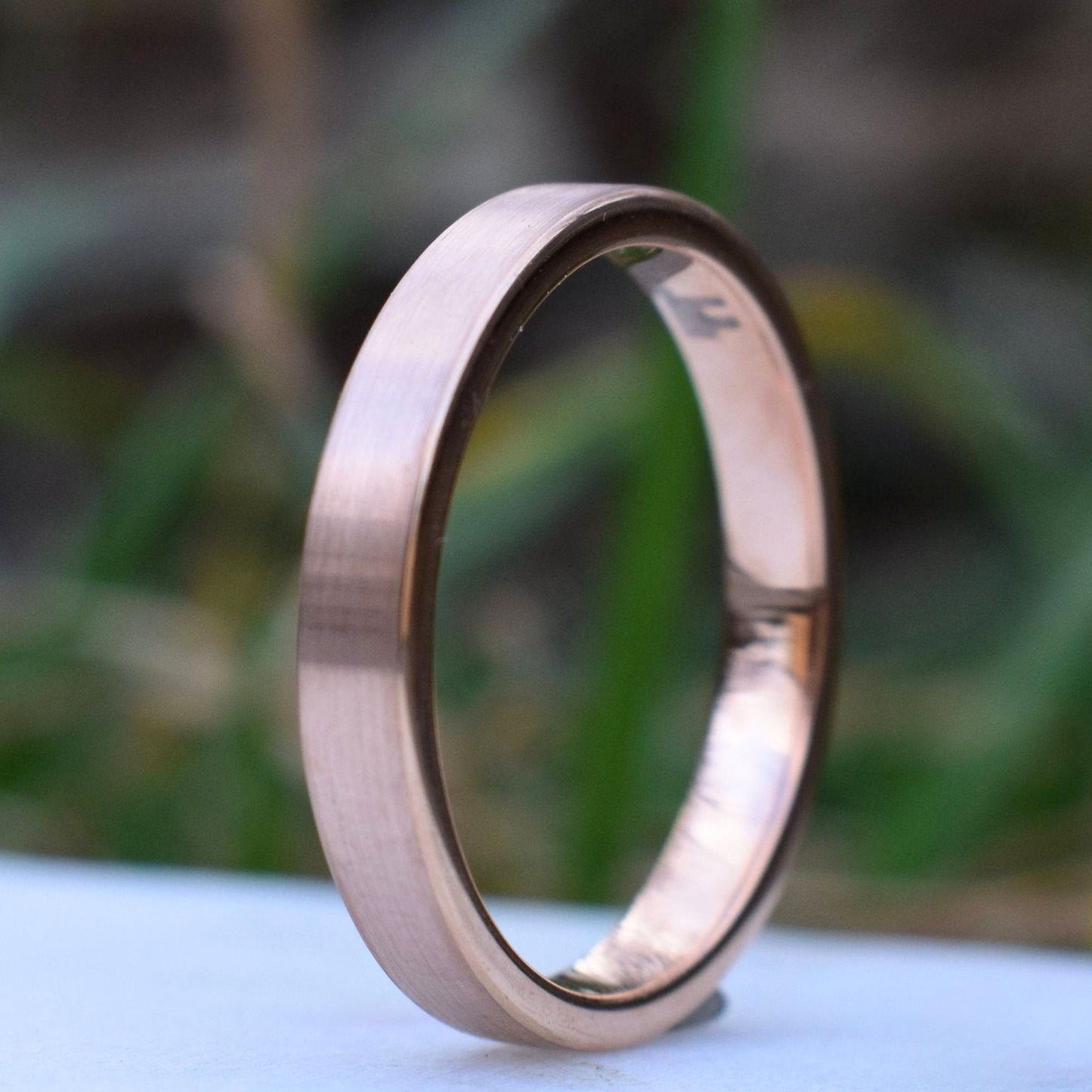 Tungsten Ring 4mm Brushed Rose Gold Comfort fit band