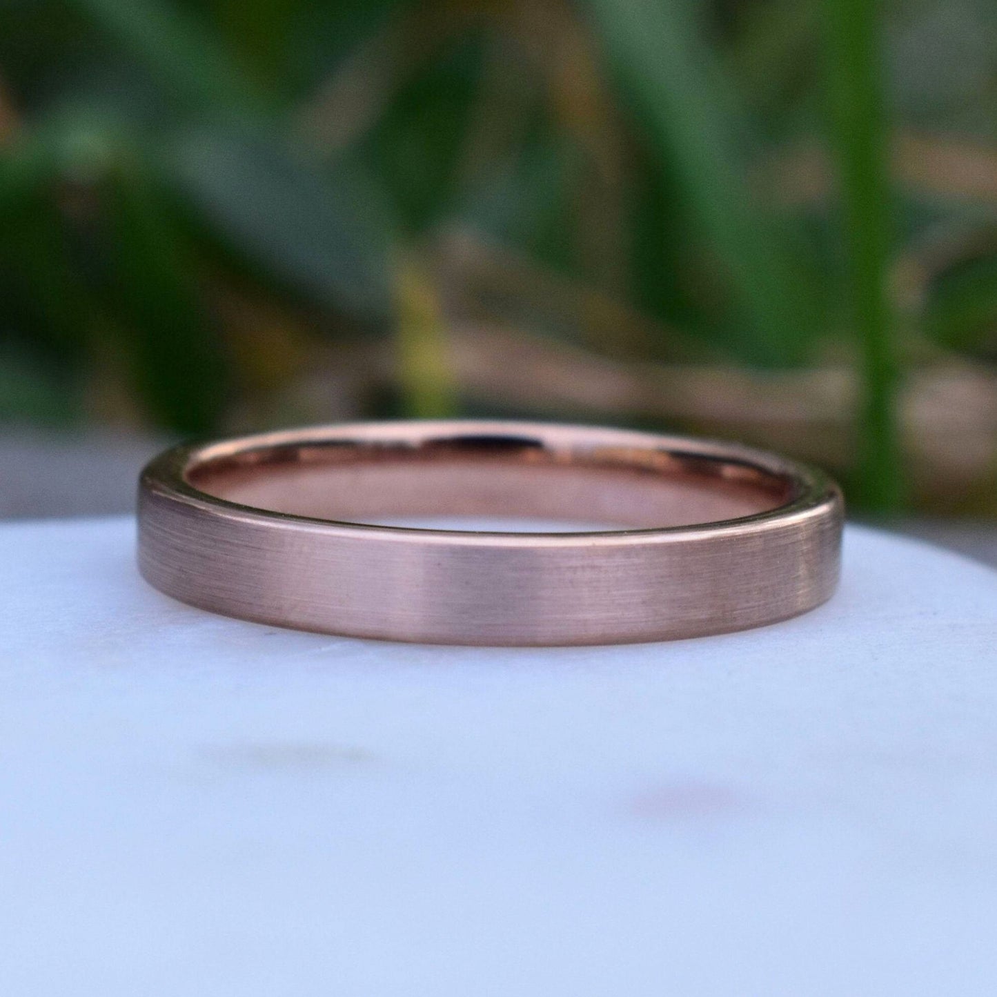 Tungsten Ring 4mm Brushed Rose Gold Comfort fit band