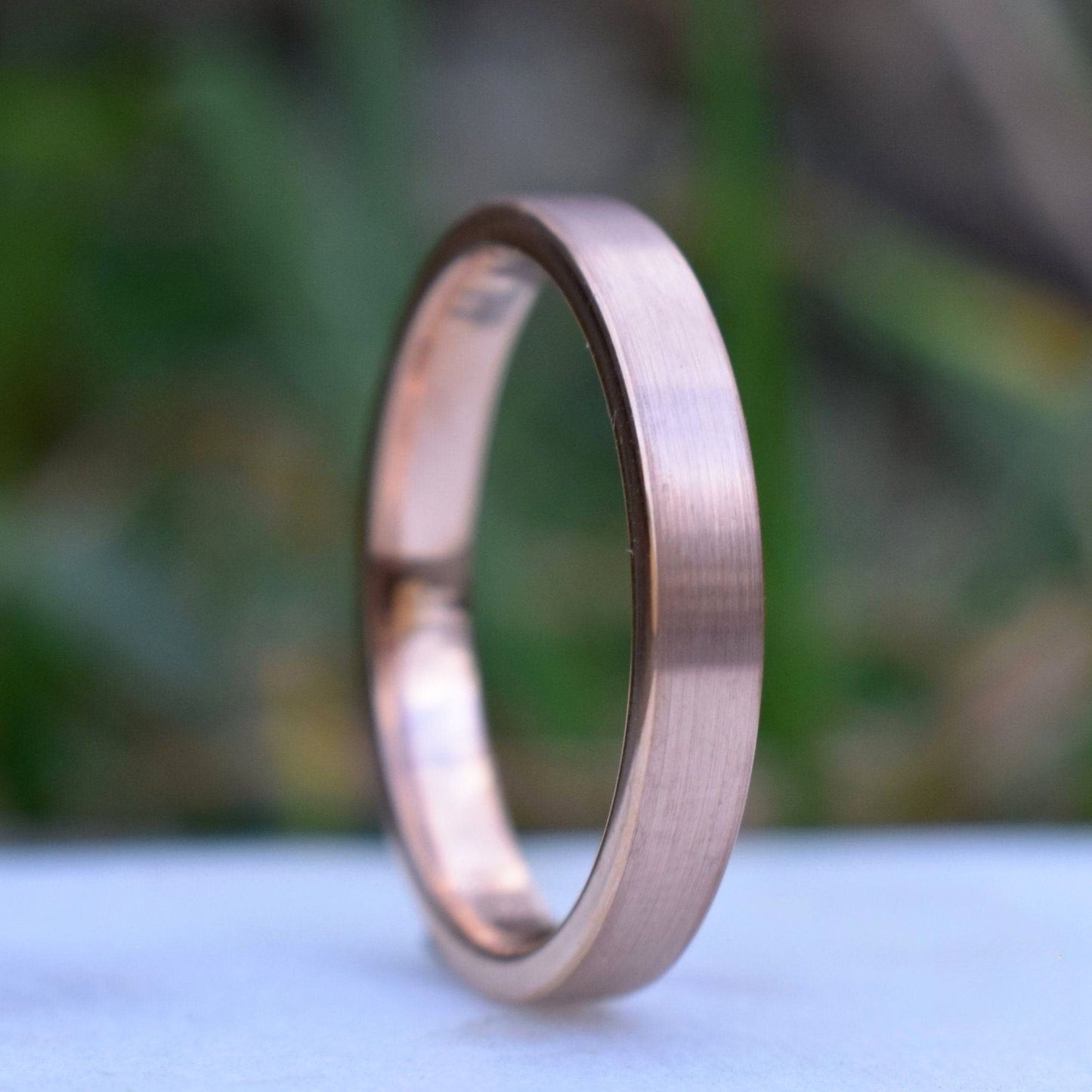 Tungsten Ring 4mm Brushed Rose Gold Comfort fit band