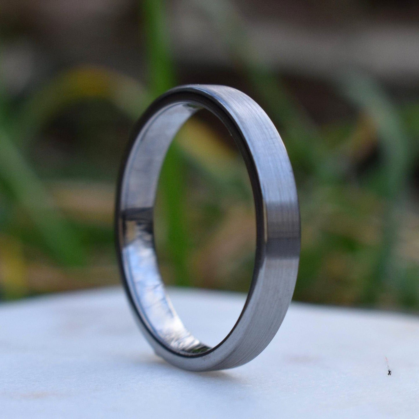 Tungsten Ring 4mm Brushed Silver Comfort fit band