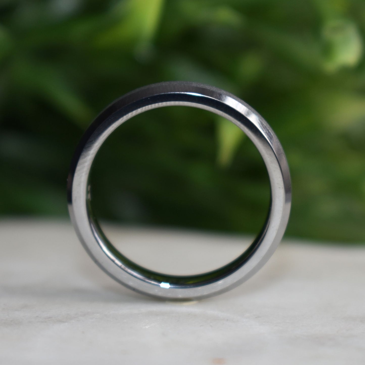 Tungsten 4mm Ring Silver Sandblasted Wedding Band