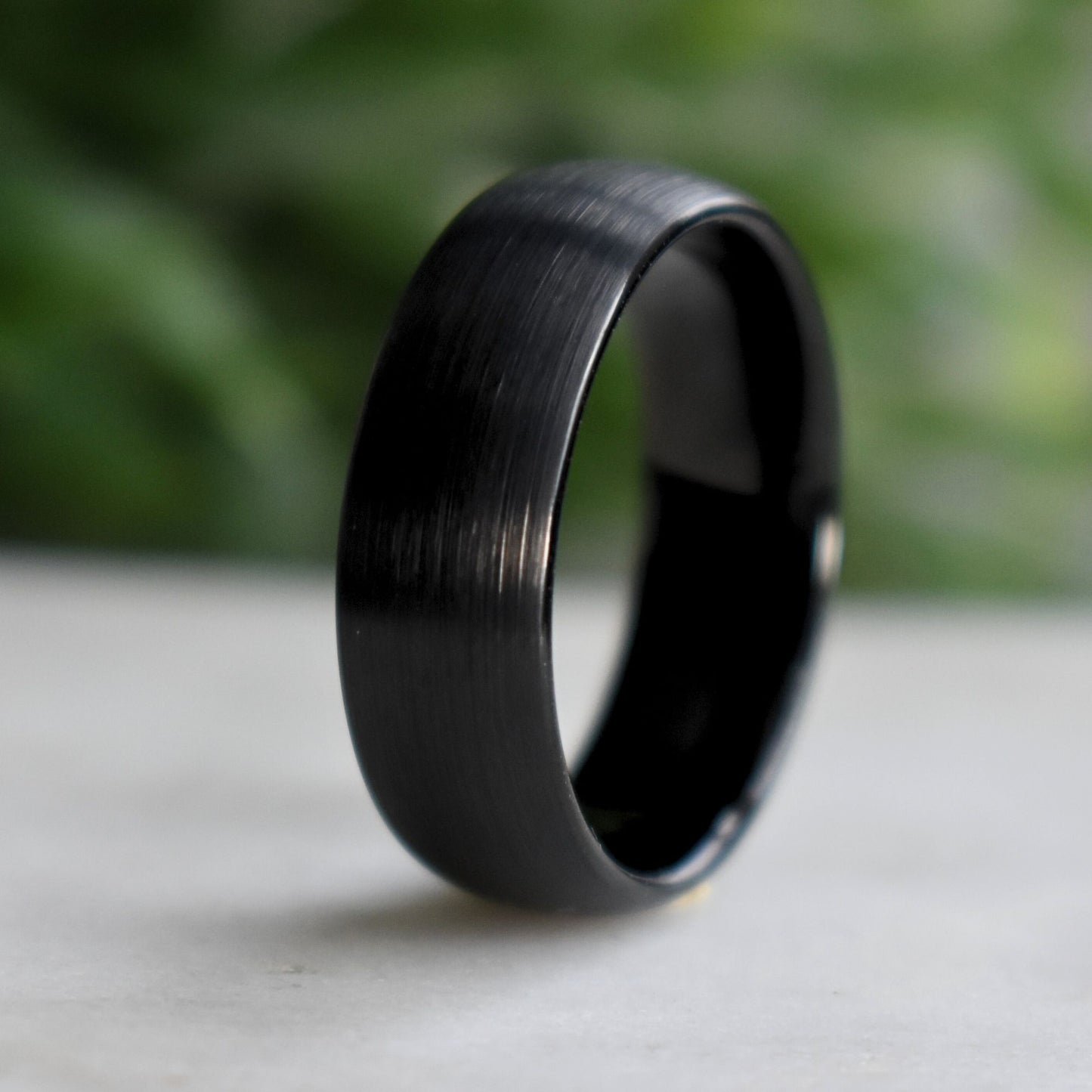 Black Brushed 8mm Tungsten Ring