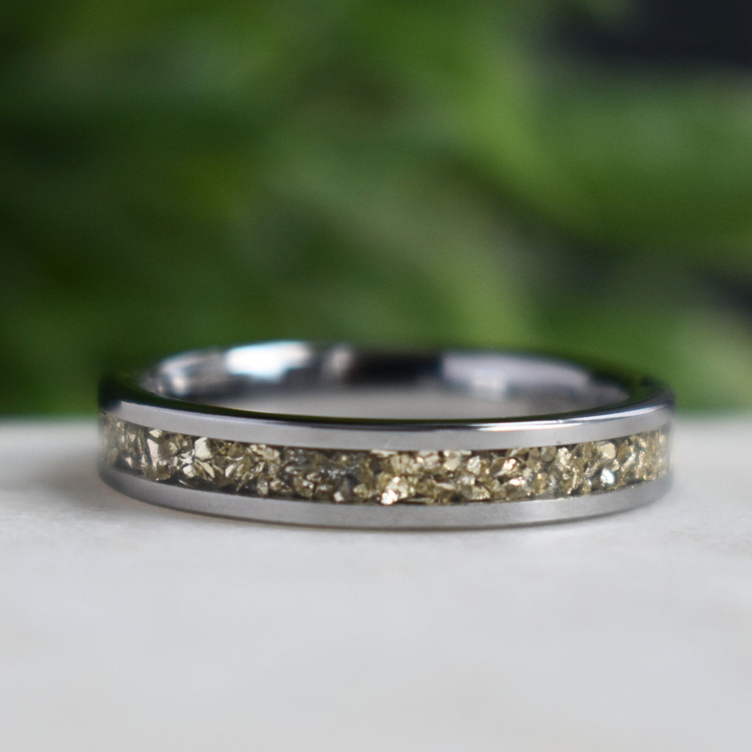 Tungsten Ring German Silver Glass Wedding Band - Tungsten Titans