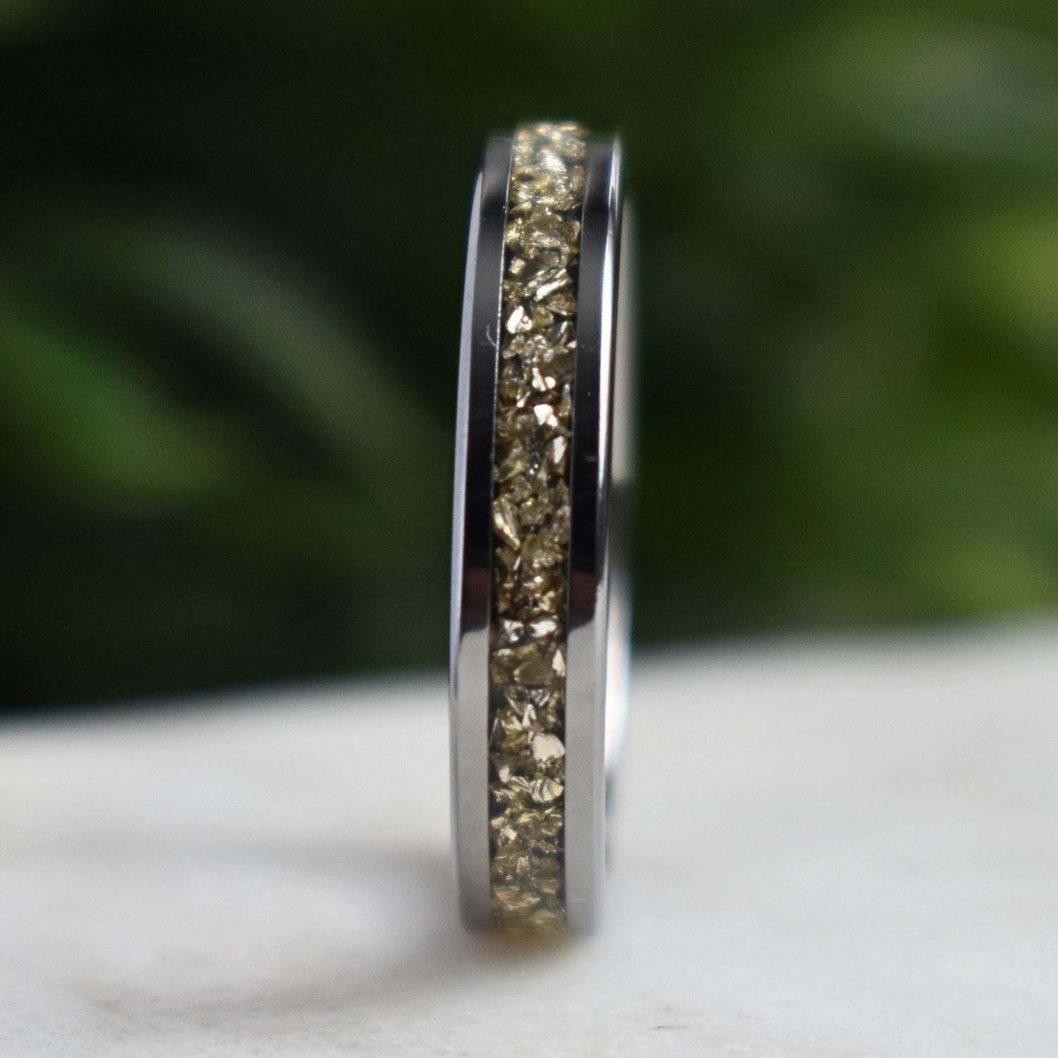 Tungsten Ring German Silver Glass Wedding Band - Tungsten Titans