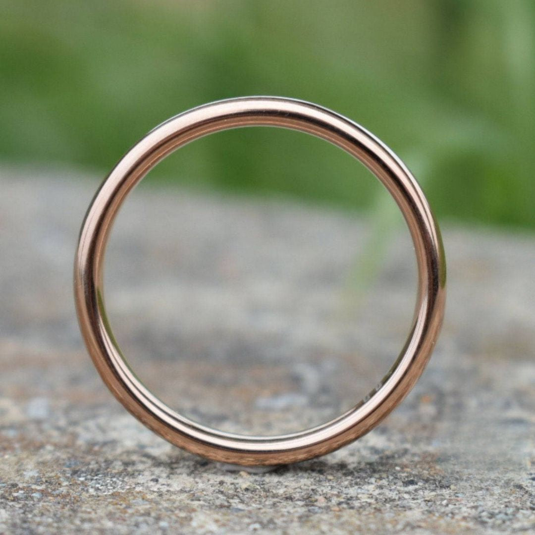 Tungsten Ring 4mm Classic Rose Gold Comfort fit band - Tungsten Titans