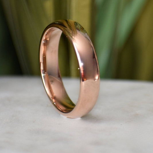 High Polished 6mm Rose Gold Tungsten Ring - Tungsten Titans