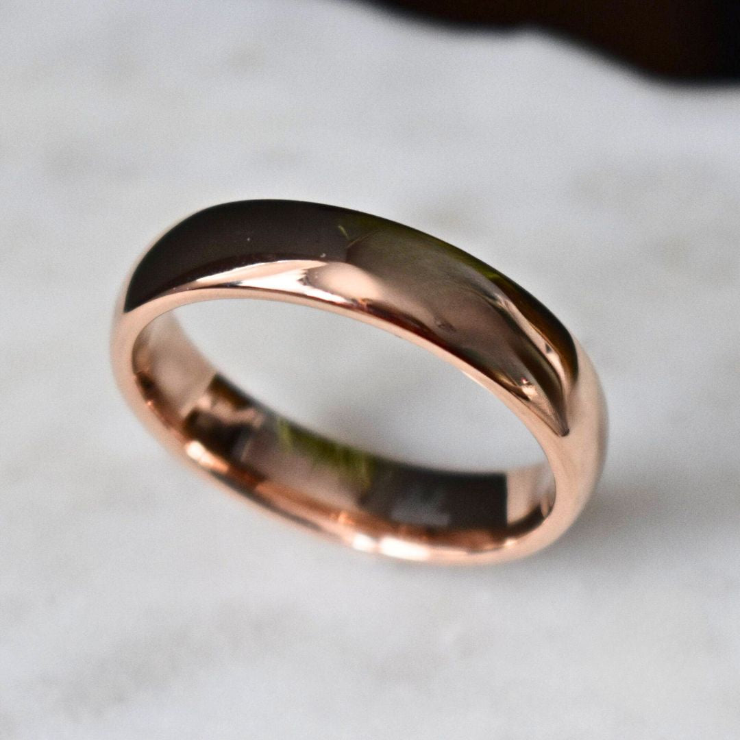 High Polished 6mm Rose Gold Tungsten Ring - Tungsten Titans