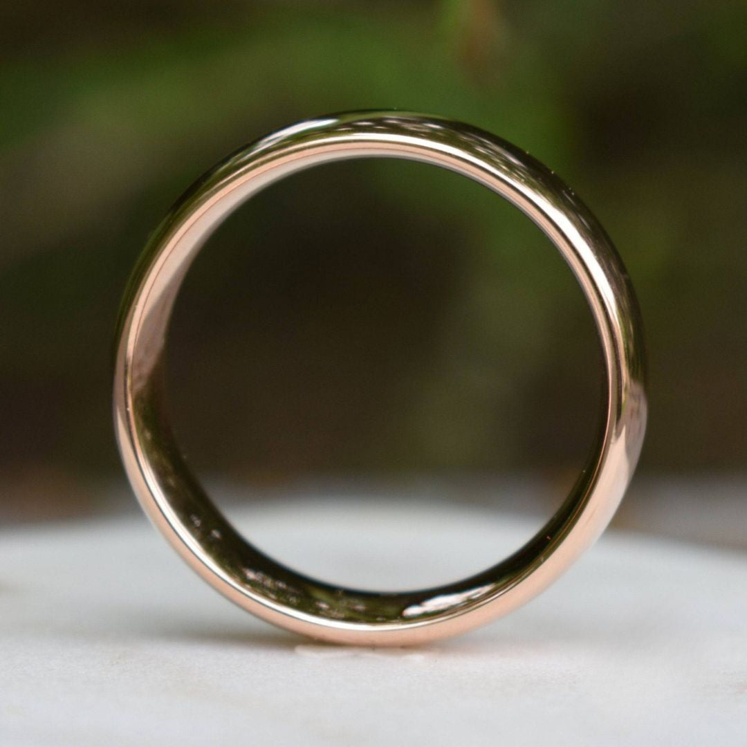 High Polished 6mm Rose Gold Tungsten Ring - Tungsten Titans