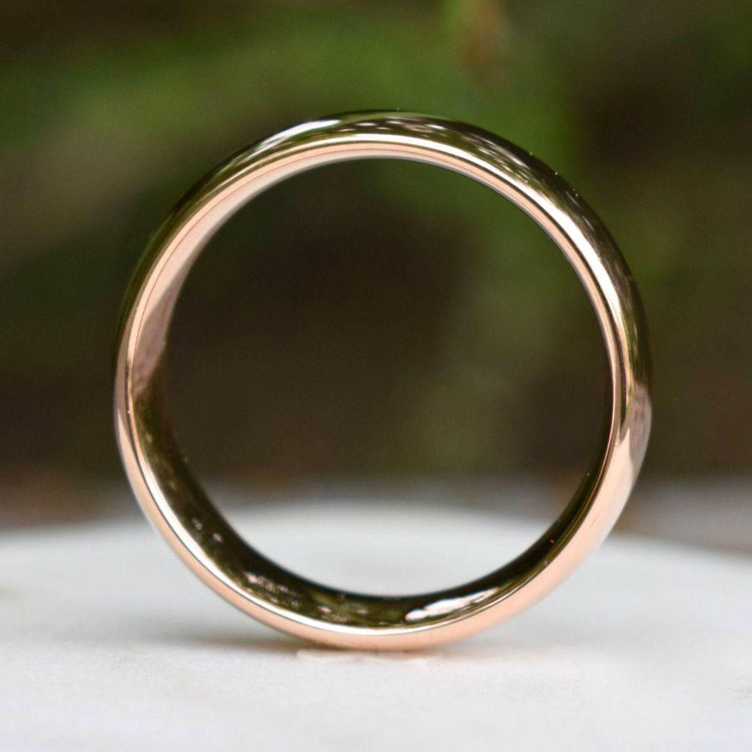 High Polished Rose Gold 8mm Tungsten Ring - Tungsten Titans