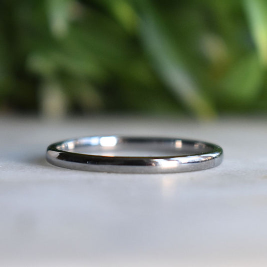 Tungsten 2mm Silver Ring - Tungsten Titans