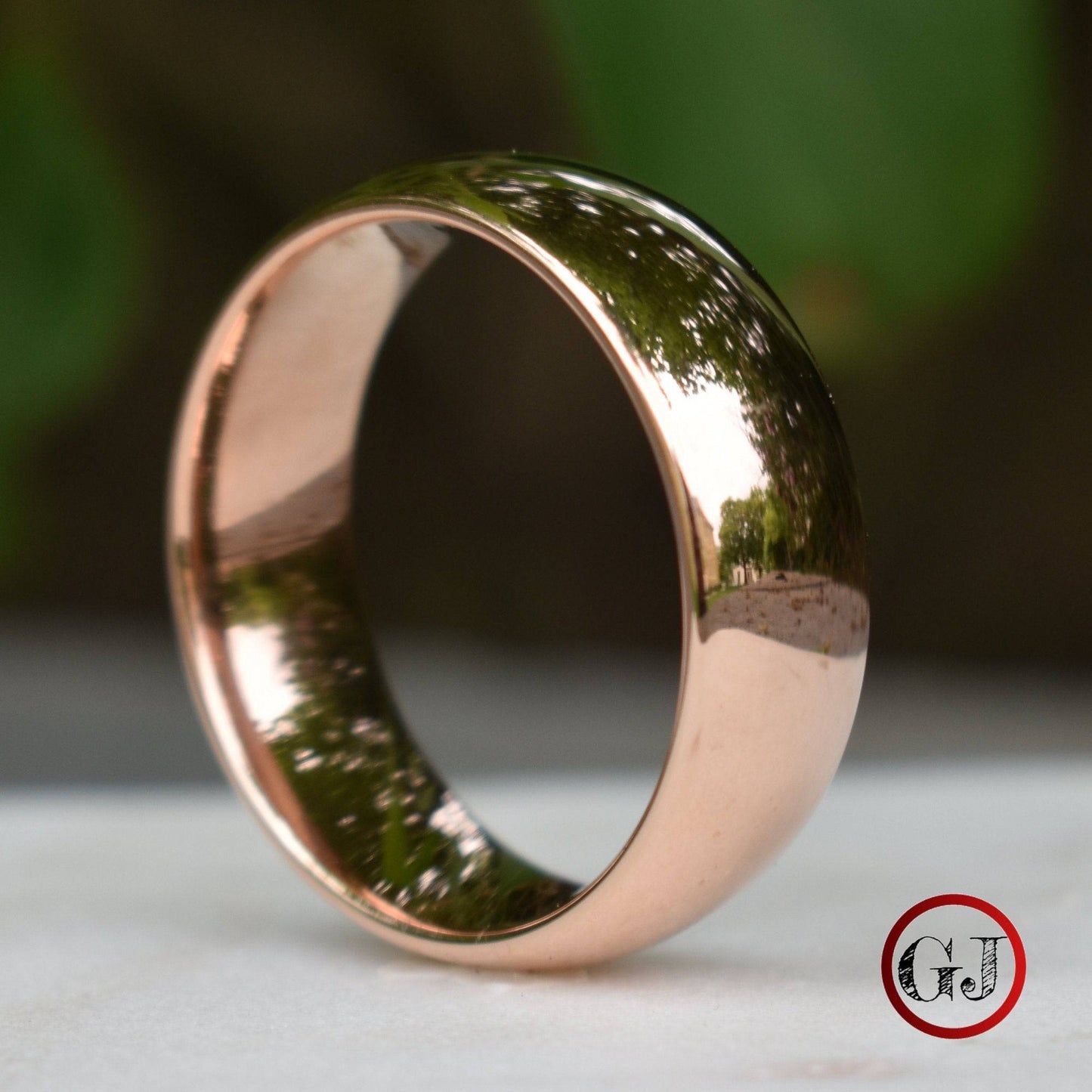 High Polished Rose Gold 8mm Tungsten Ring - Tungsten Titans