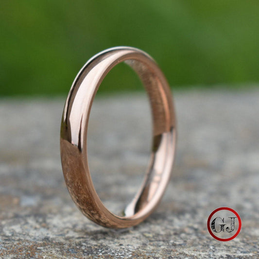 Tungsten Ring 4mm Classic Rose Gold Comfort fit band - Tungsten Titans