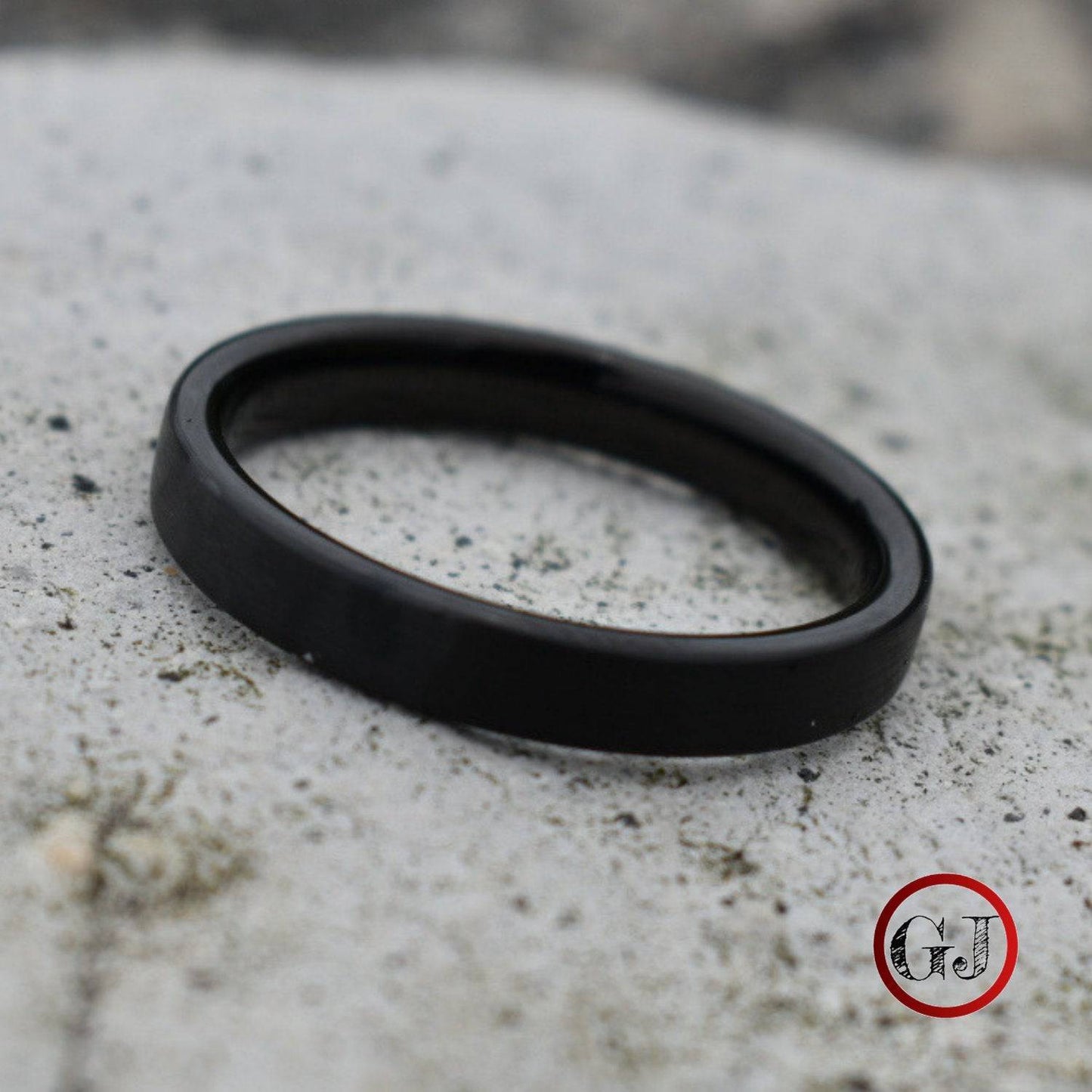 Tungsten Ring 4mm Brushed Black Comfort fit band - Tungsten Titans