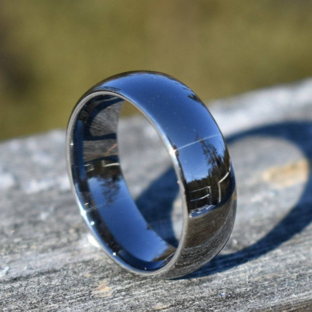 Tungsten 8mm Silver Dome Ring - Tungsten Titans