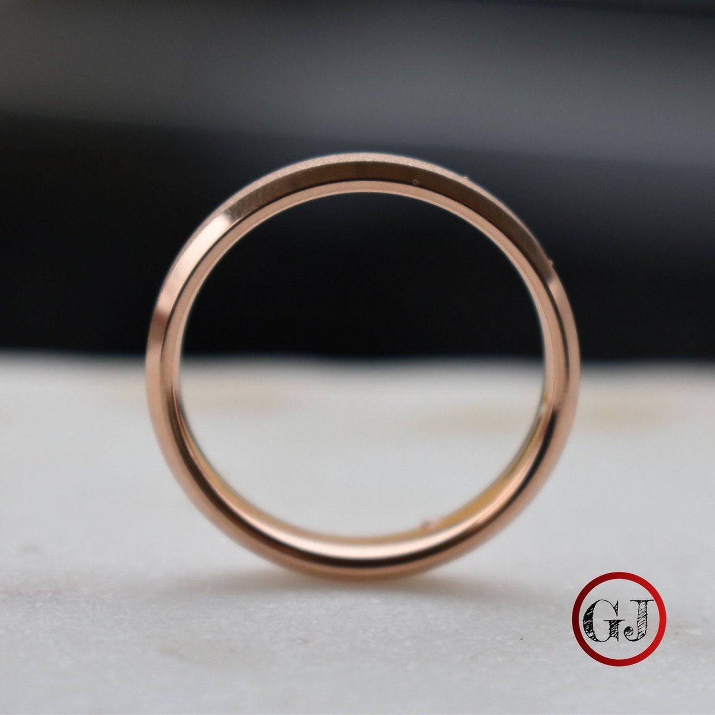 Tungsten 4mm Ring Rose Gold Sandblasted Wedding Band - Tungsten Titans