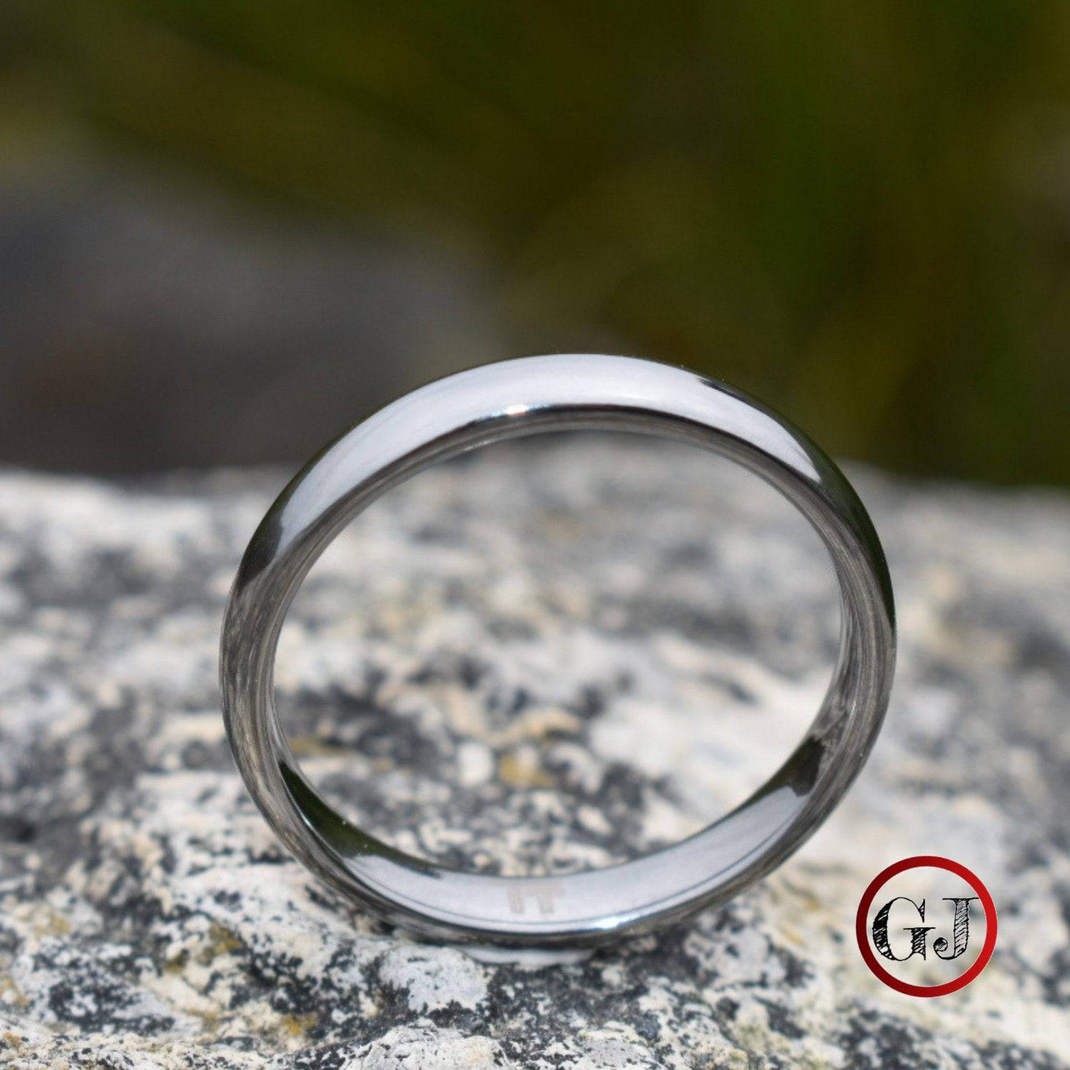 Tungsten Ring 4mm Classic Silver Comfort fit band - Tungsten Titans