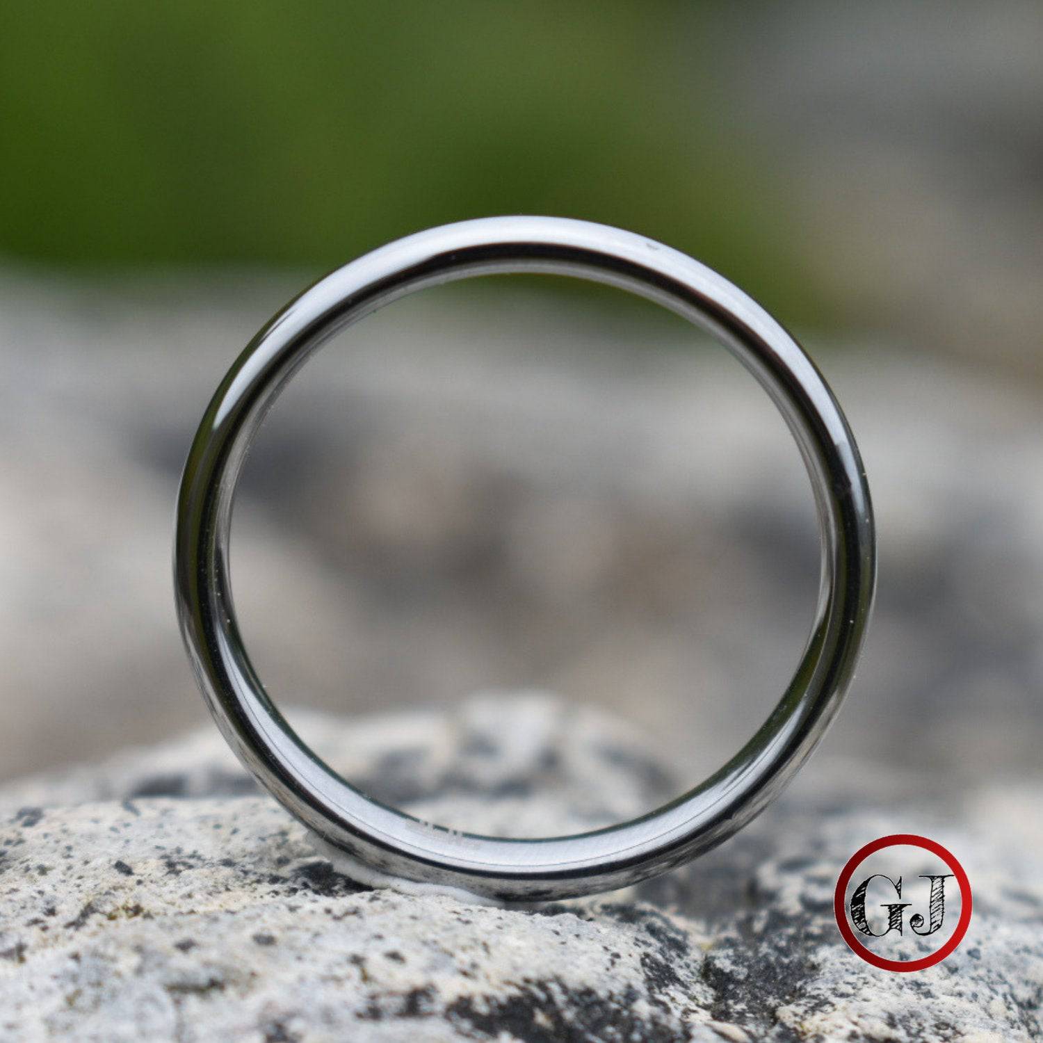 Tungsten Ring 4mm Classic Silver Comfort fit band - Tungsten Titans
