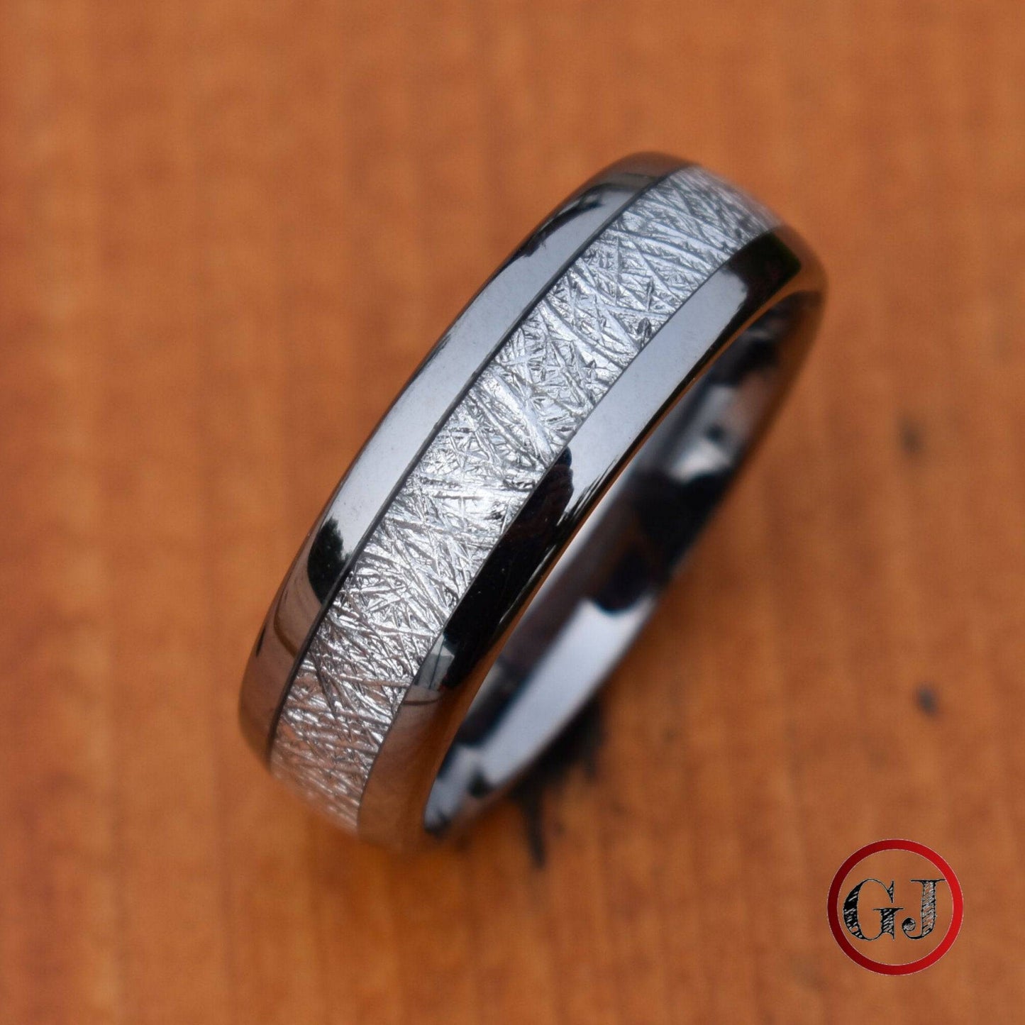 Tungsten 8mm Ring with Meteorite - Tungsten Titans