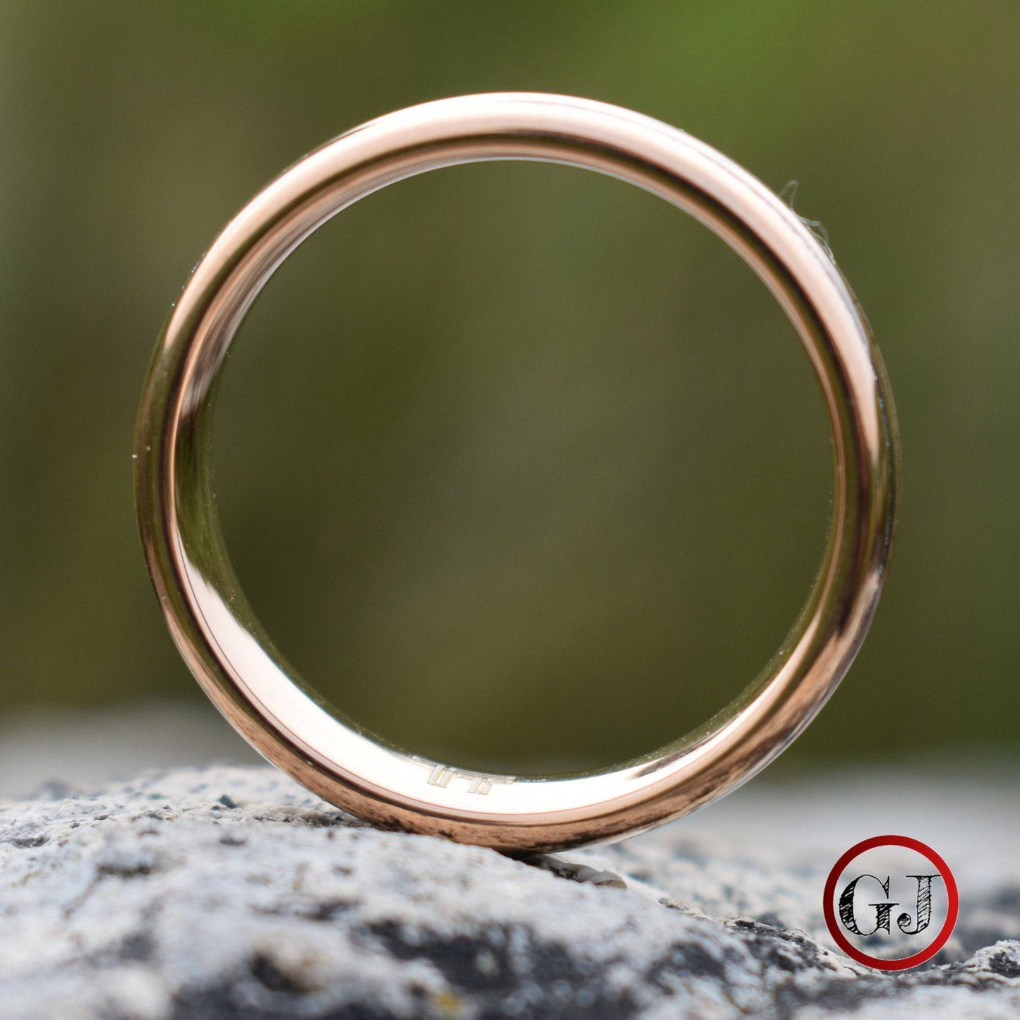 Rose Gold Tungsten 6mm Ring with Deer Antler and Meteorite - Tungsten Titans