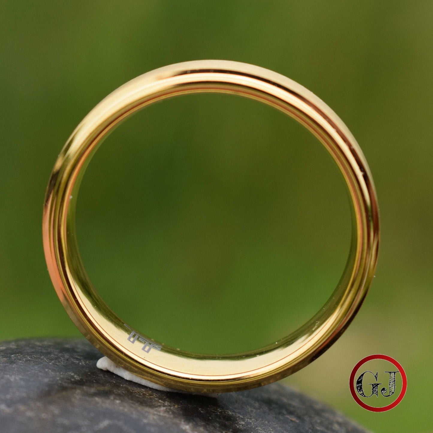 Tungsten 6mm Ring Gold Brushed Centre with a Deep Stepped Edge - Tungsten Titans