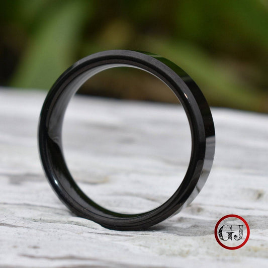 Black 6mm High Polished Tungsten Ring - Tungsten Titans