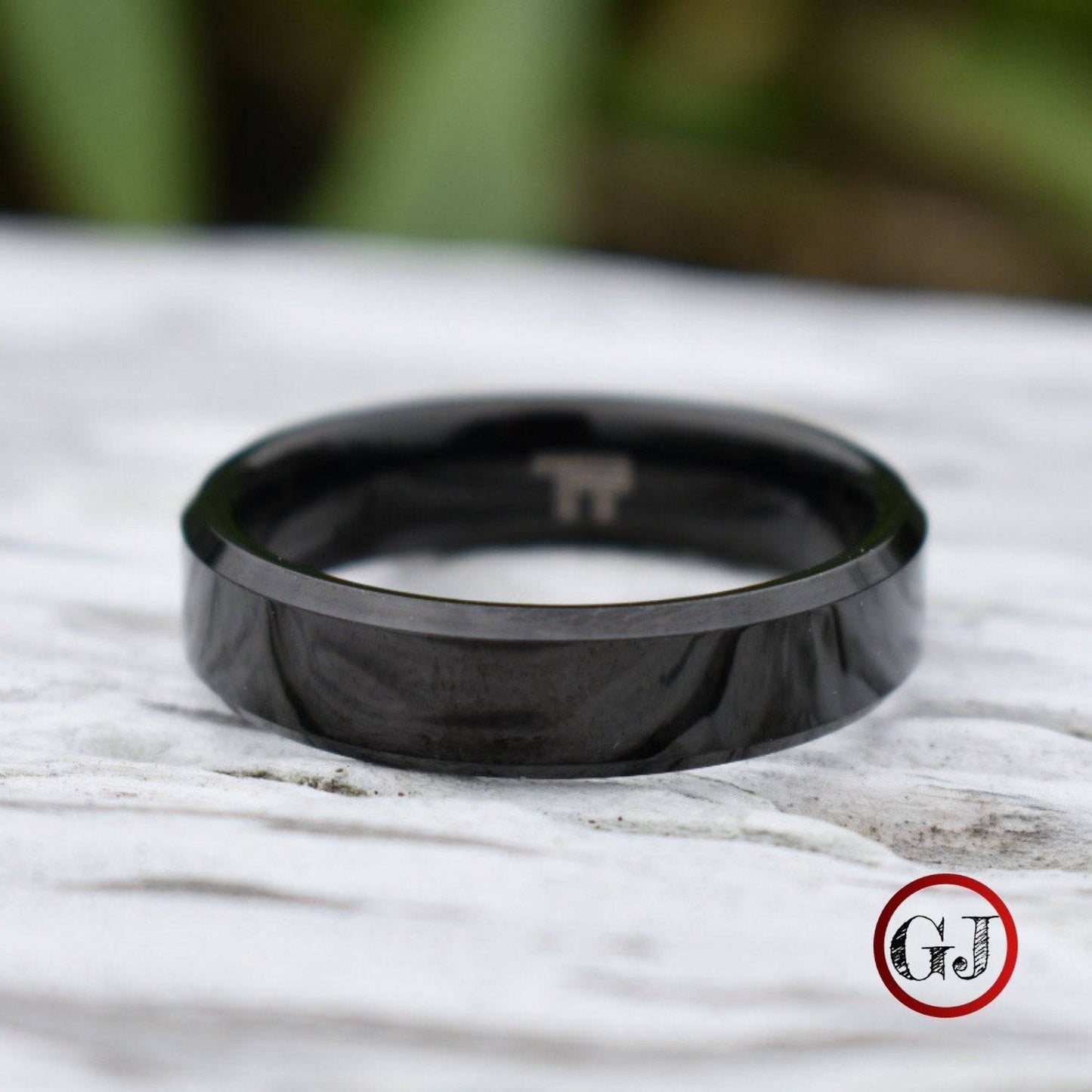 Black 6mm High Polished Tungsten Ring - Tungsten Titans