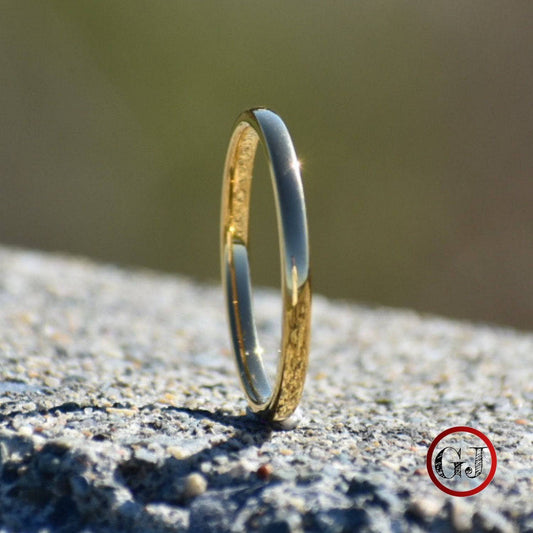 Tungsten 2mm Gold Ring - Tungsten Titans