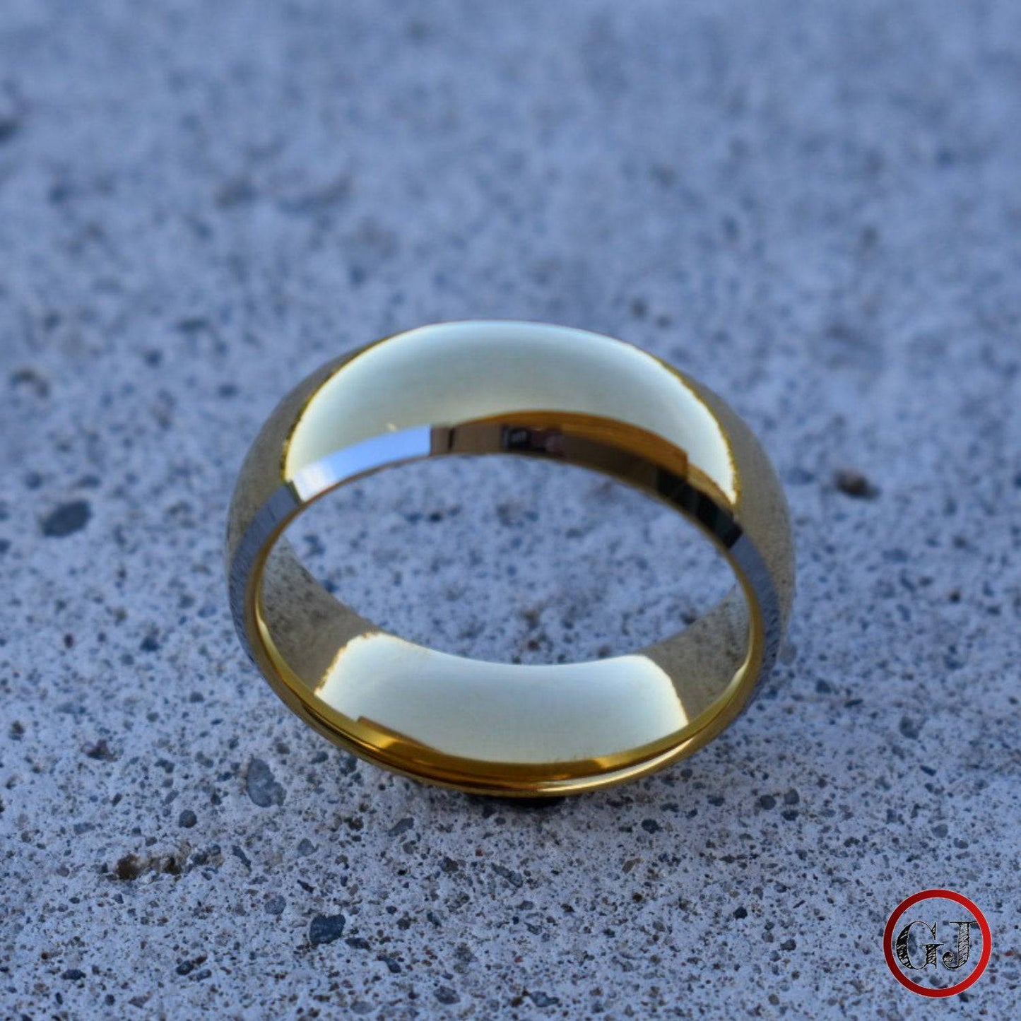 Tungsten 8mm Gold Dome Ring - Tungsten Titans