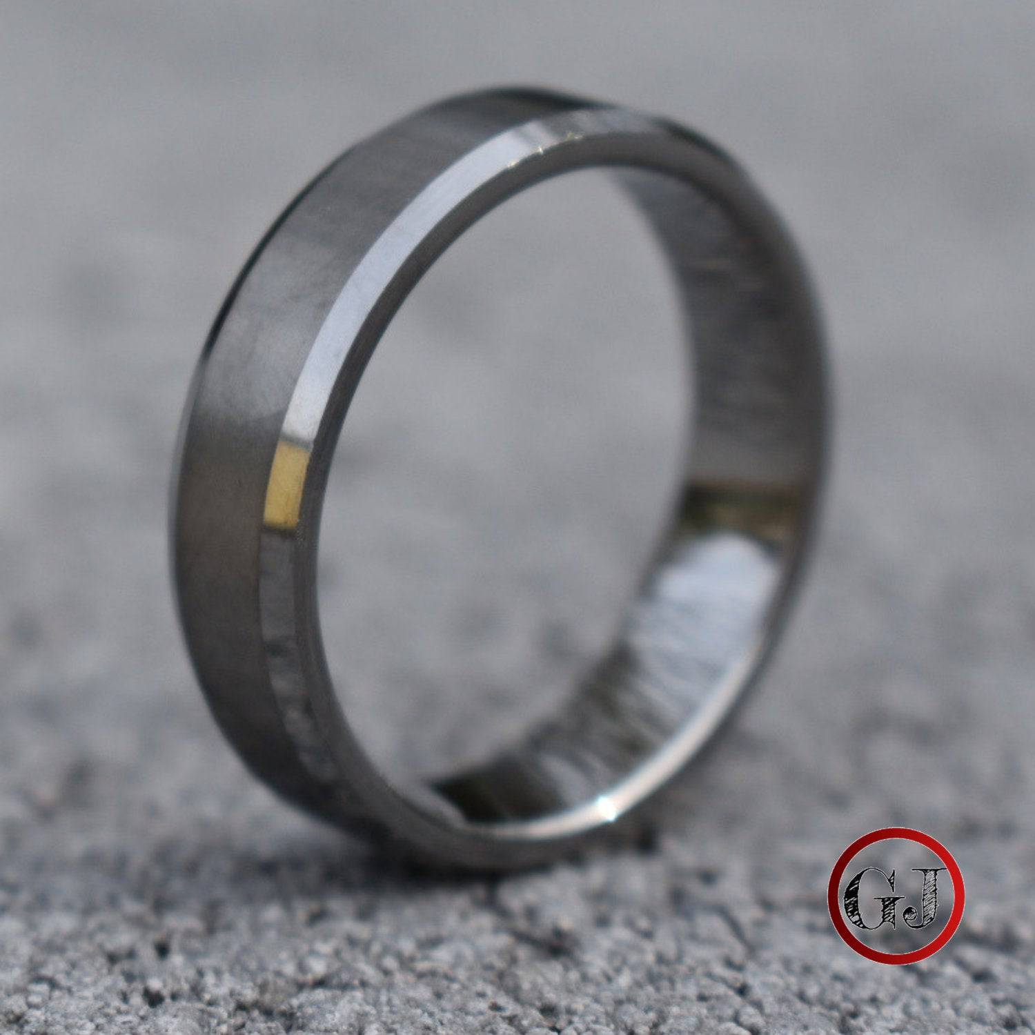 Tungsten Ring 6mm Brushed Silver with Beveled Edge - Tungsten Titans
