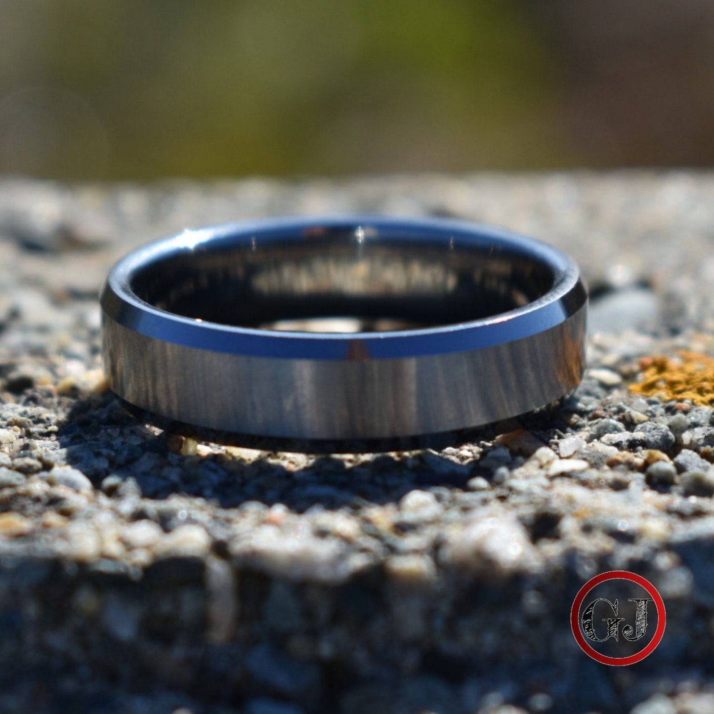 Tungsten Ring 6mm Brushed Silver with Beveled Edge - Tungsten Titans