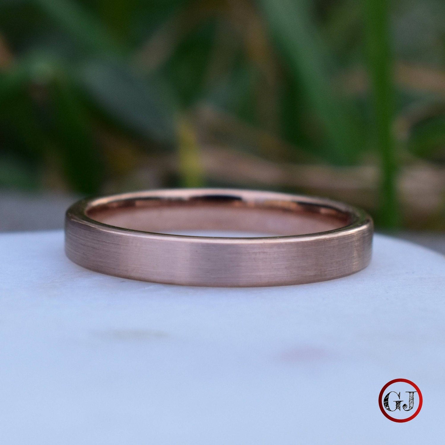 Tungsten Ring 4mm Brushed Rose Gold Comfort fit band